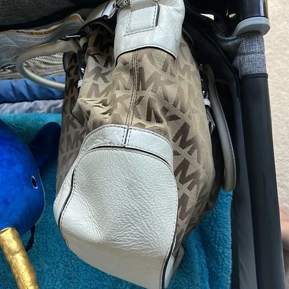 Mk Two Way Canvas and Leather Handbag/Crossbody - Picture 10 of 16